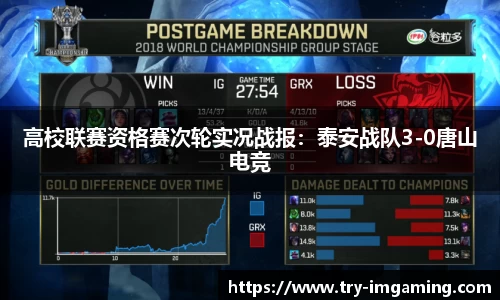高校联赛资格赛次轮实况战报：泰安战队3-0唐山电竞
